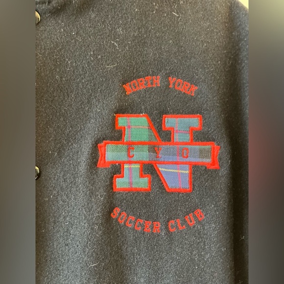 Avon Sportswear Wear & Tear Vintage Wool `North York Soccer team’ Varsity Jacket - Picture 4 of 16